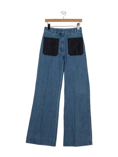 Pre-owned Victoria Beckham High-rise Flared Jeans In Blue