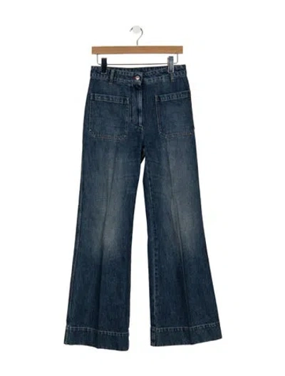Pre-owned Victoria Beckham High-rise Flared Jeans In Blue
