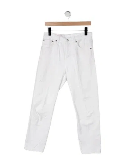 Pre-owned Victoria Beckham High-rise Straight Leg Jeans In White