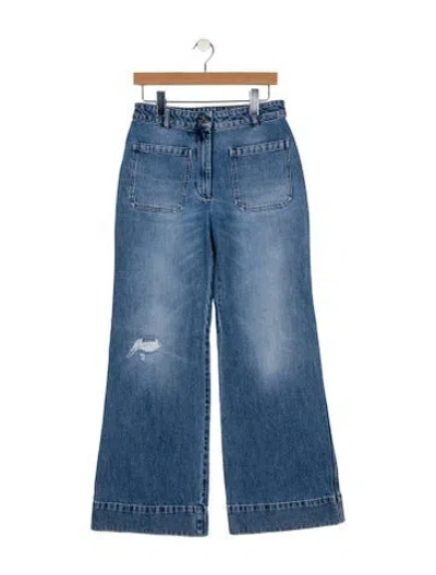 Pre-owned Victoria Beckham High-rise Wide Leg Jeans In Blue