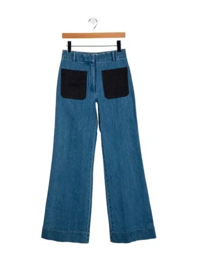 Pre-owned Victoria Beckham High-rise Wide Leg Jeans In Blue