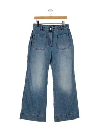 Pre-owned Victoria Beckham High-rise Wide Leg Jeans In Blue