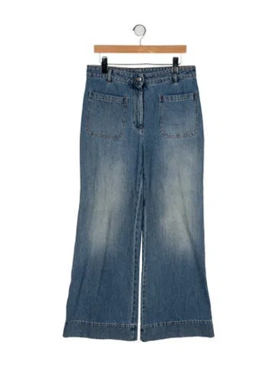 Pre-owned Victoria Beckham High-rise Wide Leg Jeans In Blue