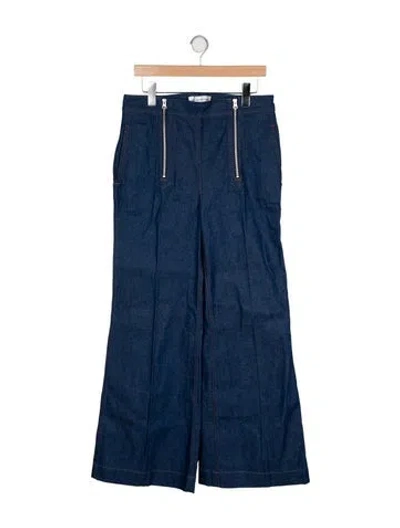 Pre-owned Victoria Beckham High-rise Wide Leg Jeans In Blue