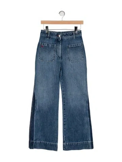 Pre-owned Victoria Beckham High-rise Wide Leg Jeans In Blue