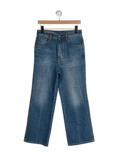 Pre-owned Victoria Beckham High-rise Wide Leg Jeans In Blue