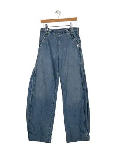 Pre-owned Victoria Beckham High-rise Wide Leg Jeans In Blue