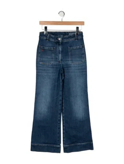 Pre-owned Victoria Beckham High-rise Wide Leg Jeans In Blue
