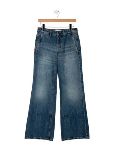 Pre-owned Victoria Beckham High-rise Wide Leg Jeans In Blue