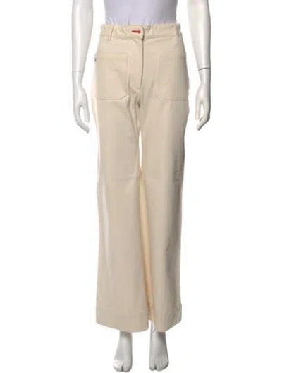 Pre-owned Victoria Beckham High-rise Wide Leg Jeans In Neutral
