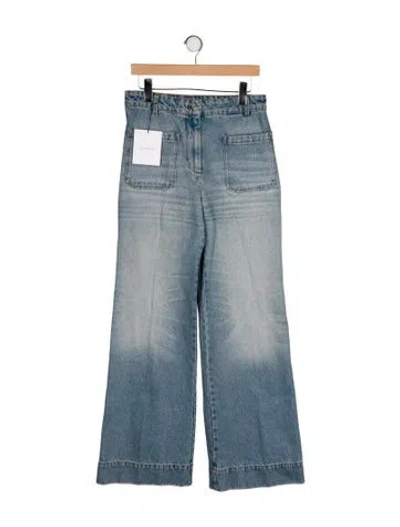 Pre-owned Victoria Beckham High-rise Wide Leg Jeans W/ Tags In Blue