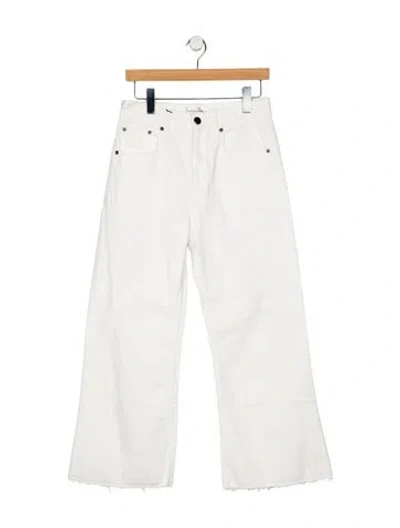 Pre-owned Victoria Beckham High-rise Wide Leg Jeans In White