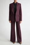 Victoria Beckham Hollywood Waist Tapered Leg Pants In Carmine