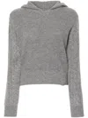 Victoria Beckham Hooded Wool Jumper In Grey
