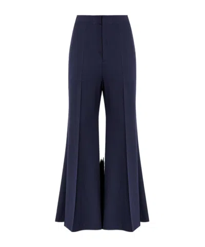 Victoria Beckham Horn Casual Pants In Navy