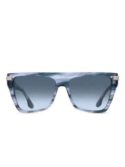 Victoria Beckham Horn-effect Square Sunglasses In Blue