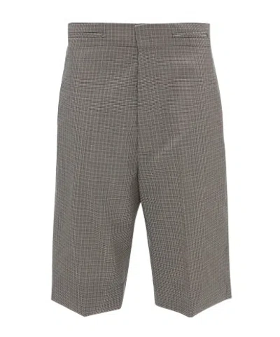 Victoria Beckham Houndstooth-pattern Tailored Shorts In Gray