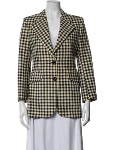 Pre-owned Victoria Beckham Houndstooth Print Blazer In Multicolor
