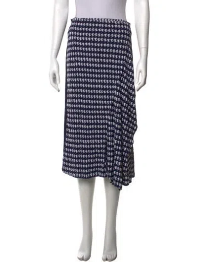 Pre-owned Victoria Beckham Houndstooth Print Midi Length Skirt In Blue