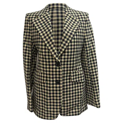 Victoria Beckham Houndstooth Tweed Blazer In Multicolor Polyamide In Gray