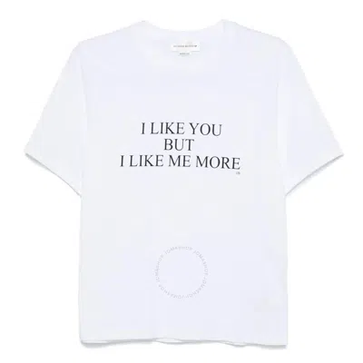 Victoria Beckham I Like You But I Like Me More T-shirt In White