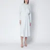 Victoria Beckham Midi Dress With Long Sleeves Round Neckline In Blue
