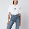 Victoria Beckham Graphic Print Crew Neck Short Sleeve Top In White