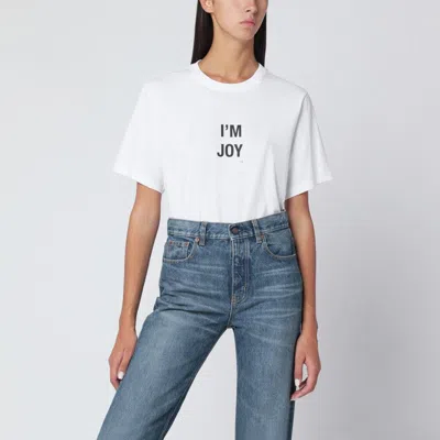 VICTORIA BECKHAM “I’M JOY” T-SHIRT IN WHITE COTTON