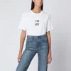 Victoria Beckham Graphic Print Crew Neck Short Sleeve Top In White