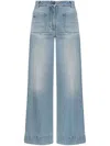 Victoria Beckham Relaxed Wide-leg Light Blue Denim Jeans In Blue