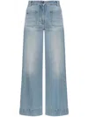 Victoria Beckham Relaxed Wide-leg Light Blue Denim Jeans In Blue
