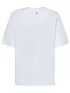 Victoria Beckham White Crewneck T-shirt With Slogan Print On The Front In Cotton Woman In White