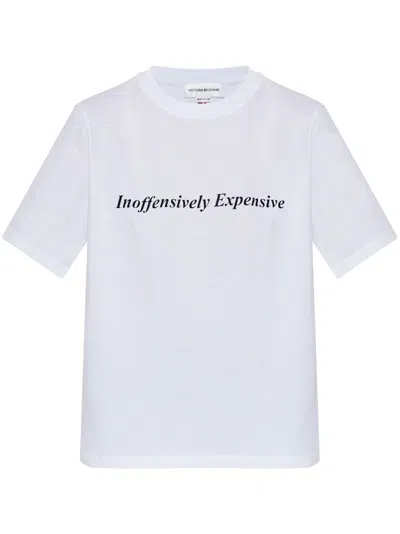 Victoria Beckham White T-shirt With Slogan Lettering On The Front