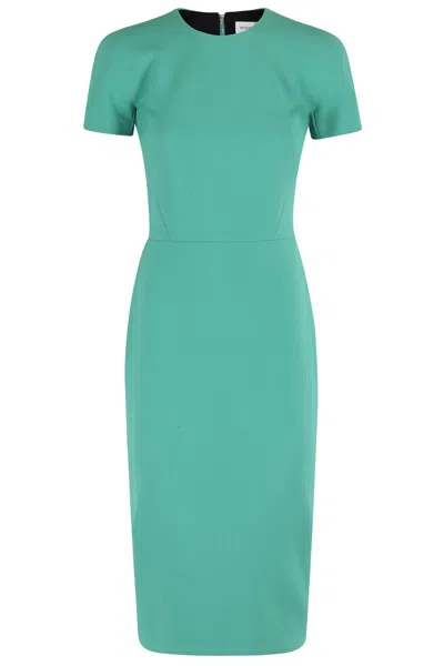 VICTORIA BECKHAM VICTORIA BECKHAM INTRICATELY WOVEN FITTED MIDI DRESS