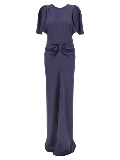 Victoria Beckham Isabella Draped Maxi Dress In Blue