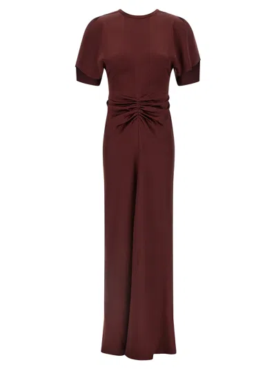 Victoria Beckham Womens Cinnabar Red Isabella Satin Gown In Burgundy
