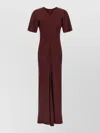 Victoria Beckham Isabella Dress Ruched Detail V Neck In Red