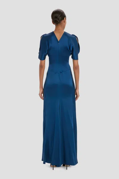 Victoria Beckham Isabella Gown In Dark Ocean In Blue