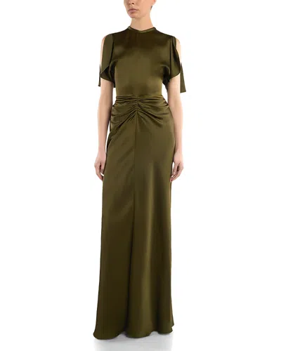 Victoria Beckham Isabella Ruched Gown In Green