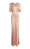 Victoria Beckham Isabella Ruched Gown In Pink