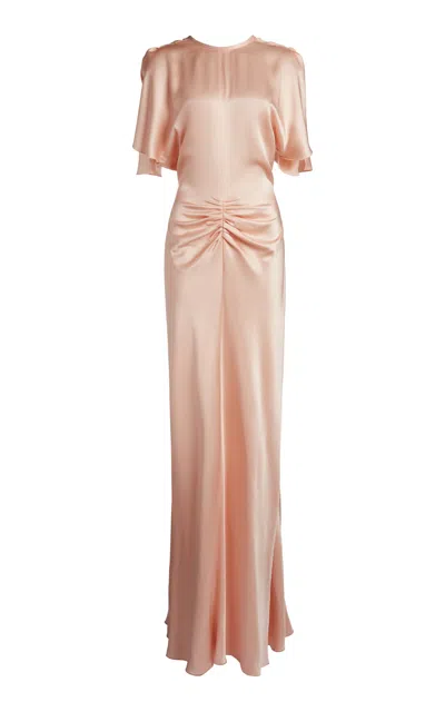 Victoria Beckham Isabella Ruched Gown In Pink