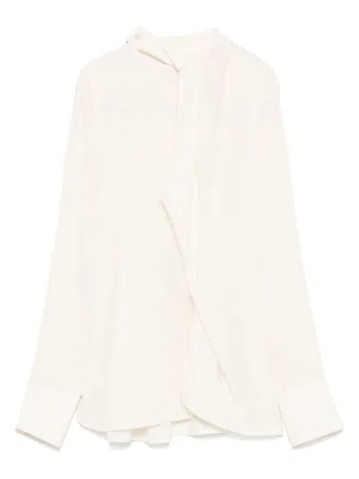 Victoria Beckham Ivory Silk Blouse In Neutral