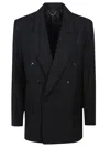 Victoria Beckham Double-breasted Tailored Jacket With Sharp Lapel In Black