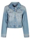 Victoria Beckham Padded Denim Jacket In Blue