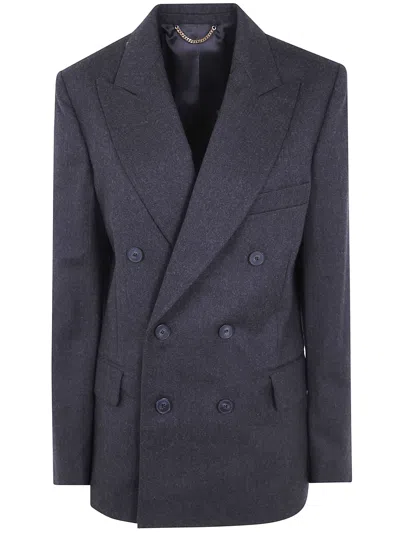 Victoria Beckham Beatrice Tailored Double Breasted Jacket In Blue