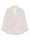 Victoria Beckham Pumice-coloured Double-breasted Jacket In Gray