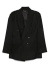 Victoria Beckham Wool Blend Double-breasted Jacket In Black