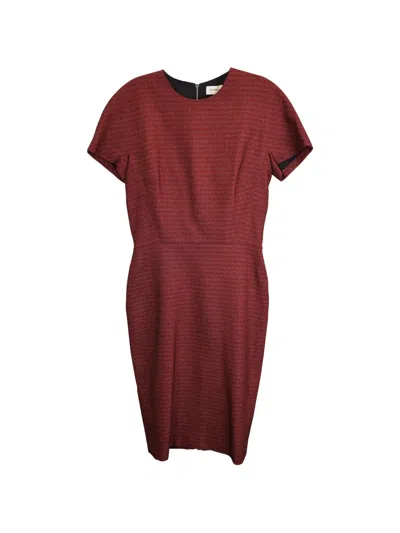 Pre-owned Victoria Beckham Jacquard Midi Dress In Red
