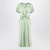 Victoria Beckham Jade Green Ruffled Midi Dress In Blue