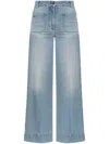 Victoria Beckham Relaxed Wide-leg Light Blue Denim Jeans In Blue